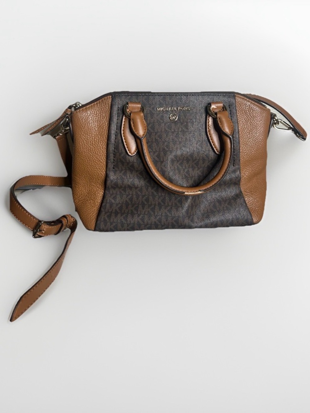 Michael Kors Brown and Tan Logo Satchel